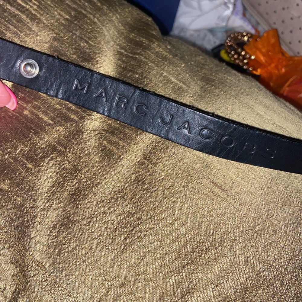Marc Jacob’s Black Leather Band Bracelet Snap View 2